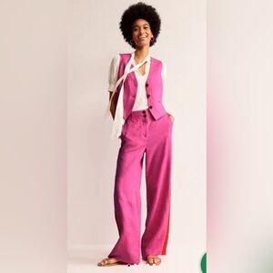 Boden Westbourne Linen Pants
Pop Pansy, Red Side Stripe Size 12R